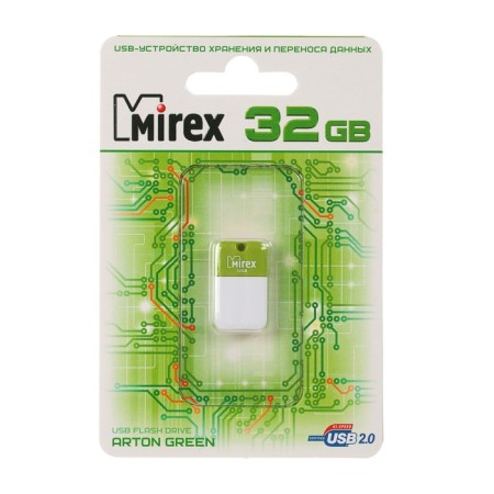 Flash drive Mirex Arton Green, 32 GB, USB2.0, th Up 25 MB/s, PBU up to 15 Mb/s, white-green-2