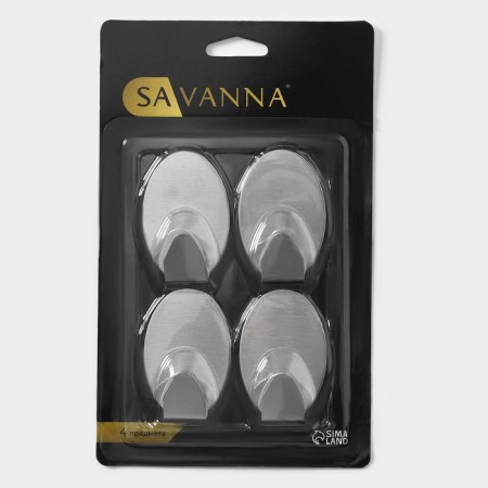 Savanna Velcro hook "Oval", 4 pcs, metal-4