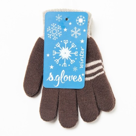 Baby gloves, brown color, size 14-3