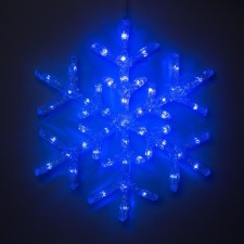 Snowflake LED figure 39 cm, acrylic, 50 LED, 220 V, glow of blue