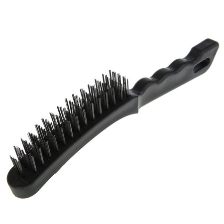 Metallic manual scrap brush, plastic handle, 4-row-5