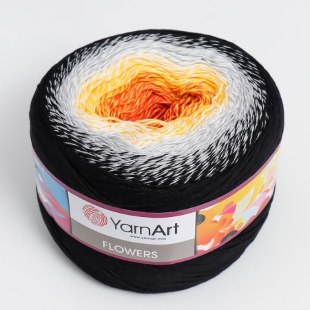 Yarn "Flowers" 55% cotton, 45% polyacryl 1000m/250g (259 multi -colored)-1