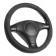 Cartage steering, genuine leather, perforation, size 38 cm, black