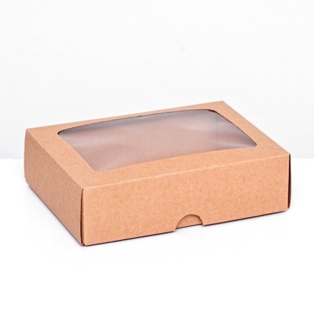 The box is folding, the lid is, with a window, craft, 14 x 10 x 4 cm,