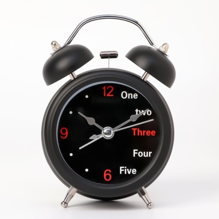 The alarm clock "One, Two", discrete move, D-6.5 cm, 12 x 8 cm, black-1