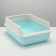 A high side toilet with a scoop and a filter, 50 x 36 x 21 cm, blue