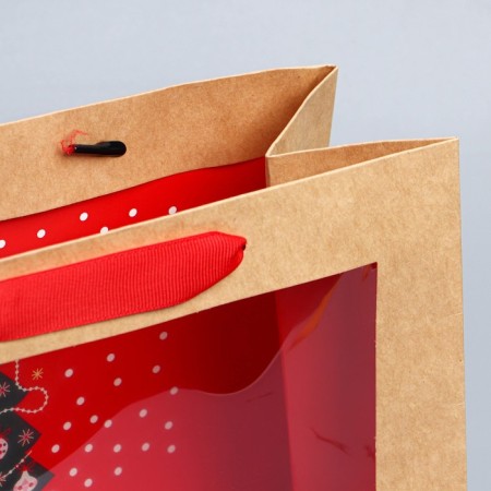 New Year's Craft gift package with a New Year tree plastic window, 24 x 20 x 11cm, New Year-4