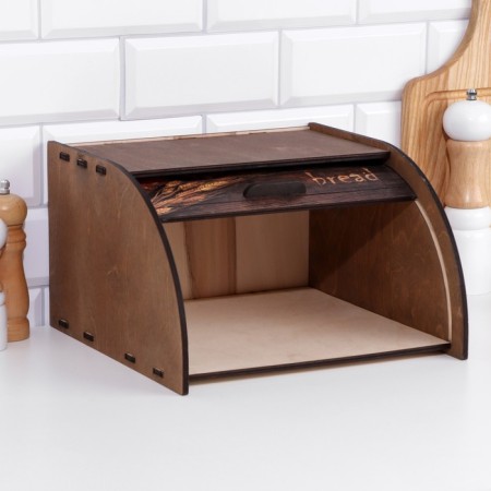 Bread woods with decor, 29.6x29.6x18.3x0.6 cm-1