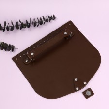 Clap for a bag, with a handle, on a magnetic button, 23 × 21 cm, brown/silver color