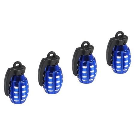 Caps on the tire valve K-5, blue, metal, 4 pcs. AVC24-1
