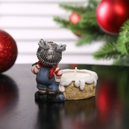 Souvenir Polystone SPRISE with a candle "Boy/Girl in a hat-star" MIX 7.2x8x5.2 cm-2