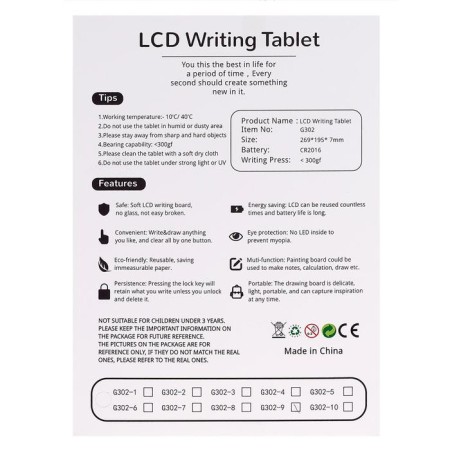 LCD drawing tablet, color pattern 27 × 19 cm, with a handle-3