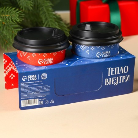 New Year! Gift set "heat for two": black tea with walnut and cinnamon 3 g., Tea drink of herbal 3 g.-7