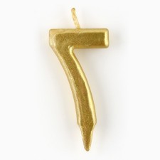 Свеча для торта, цифра «7», золото.
