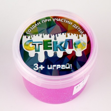 Slime "Glass" with raspberry sparkles, and balls, 90 g-4