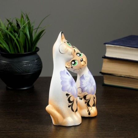 Figure "Love Cats Eared" 7x13x17cm white/gold (set 2pcs)-4