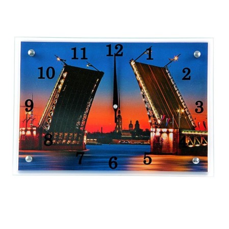 Carty clock is wall-mounted, interior "bridge", silent, 25 x 35 cm