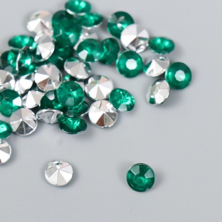 Decor for creativity in the bottle "Rhinestones. Dark green" set 250 pcs d = 0.6 cm 4x3x3 cm-1