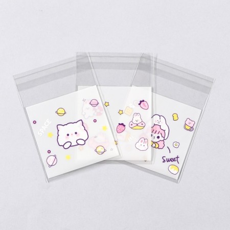 BOPP package with sticky tape, "Korean style", 7*7+3cm mix