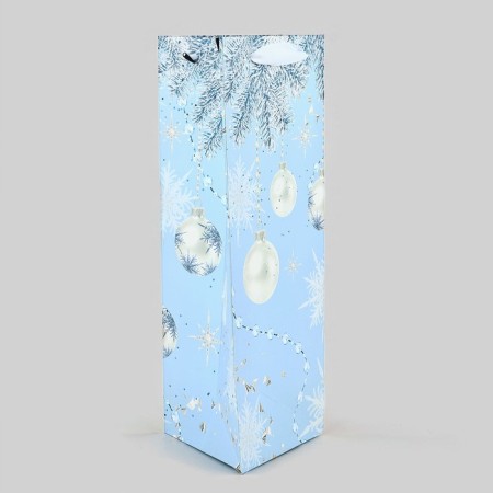 Package for a bottle, triangular "Happiness", 13 x 32 x 11.3 cm, New Year-4
