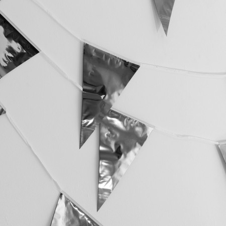Garland "flags", 20 flags, 10 meters, silver color-2