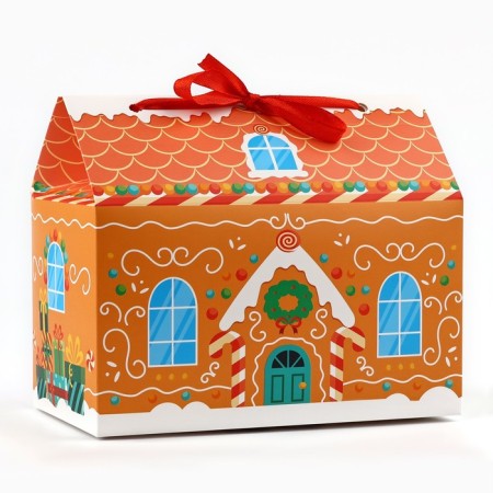 Gingerbread box for sweets, 10 x 18 x 14 cm, new year-2