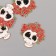 Decor for creativity metal, enamel "Skull in a flower wreath" 3.1x3 cm