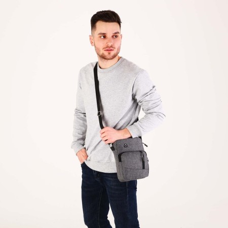 Male bag, gray color-6