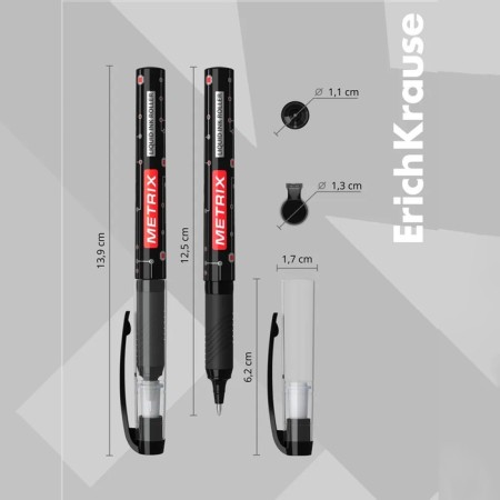 Erich Krause Metrix-roller, node 0.5, black ink, letter length of 1200 meters-3