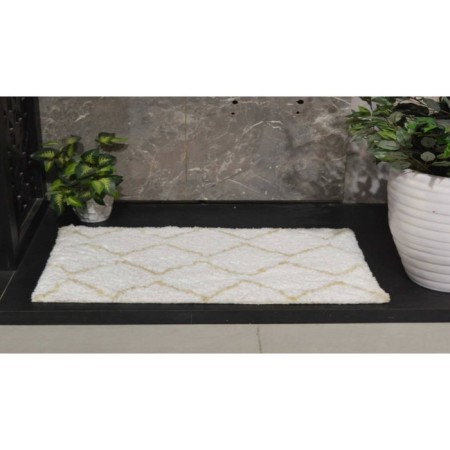 A set of bathroom rugs, size 60x100 cm, 50x70 cm, beige color