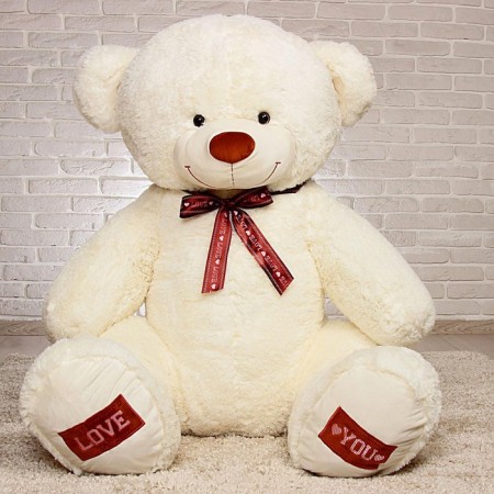 Soft toy "Bear Amur", 150 cm, milk color-2