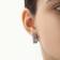 Set 2 objects: earrings, chocker "ice" 4 rows, white color in gray metal, 44.5 cm