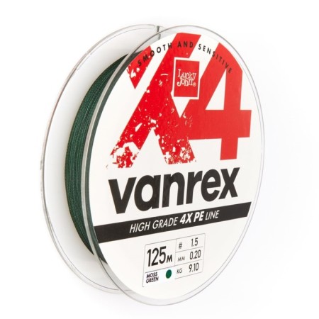 Леска плет. Lucky John Vanrex х4 BRAID Moss Green 125/020-5