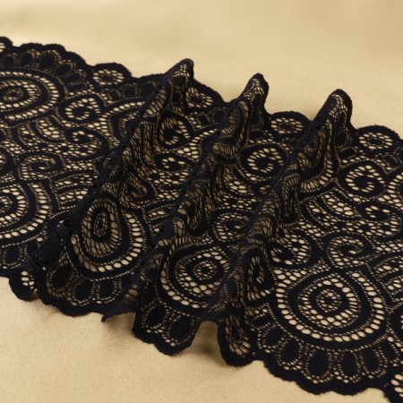 Lace elastic fabric, 180 mm × 2.7 ± 0.5 m, black color-1