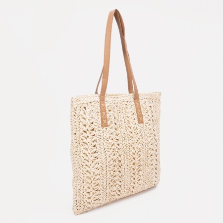 Zipper bag with lightning, beige color-1