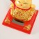 Plastic pendulum "Yellow manei-nako with kittens and gold" 8x8x8.2 cm