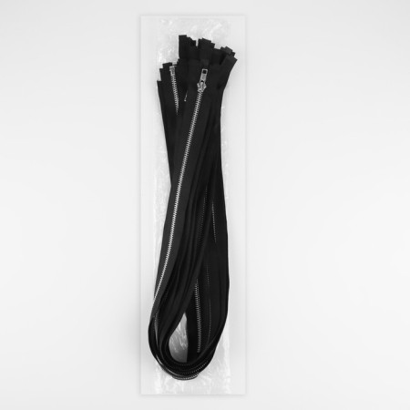 Metal zipper, No. 5, connective, automatic lock, 70 cm, black color/nickel-2