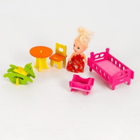 Puppet furniture "Children's" + doll as a gift-3