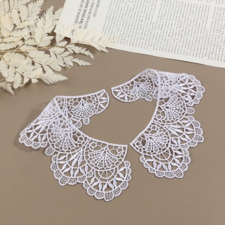 Collar sewing, guipyur, 21 × 7 cm, white color-1