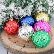 Set of balls plastic D-6 cm, 6 pcs 