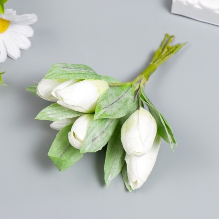 Flowers for decorating "snowy white tulips" 1 bouquet = 6 colors 14 cm-1