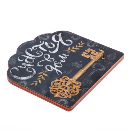 The key -mounted coated “happiness in the house”, 13 x 13 cm.-2