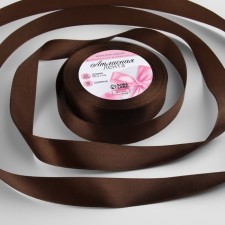 Satin tape, 20 mm × 23 ± 1 m, color Gorky chocolate No. M496