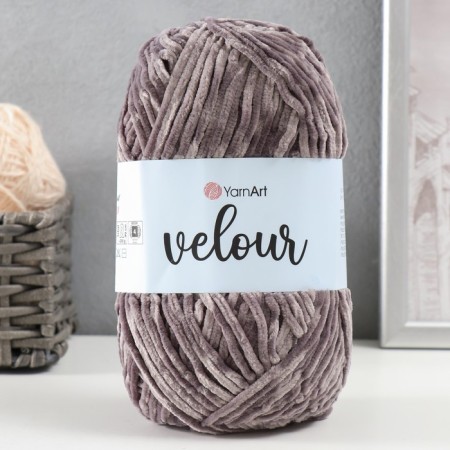 Yarn "Velour" 100% micropoliester 170m/100g (858 gray)-4