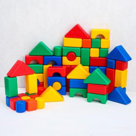 A set of colored cubes, "Smeshariki", 60 elements, a cube of 4 x 4 cm-4