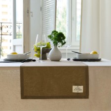 Ethel path Ethel, olive color, 40x136/+-6 cm, 70% HL, 30% flax, 190 g/m2
