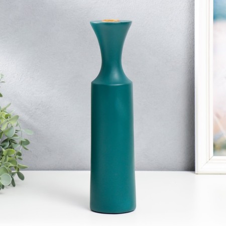 Polystone candlestick "Rykan" dark green 30x7.5x7.5 cm-1