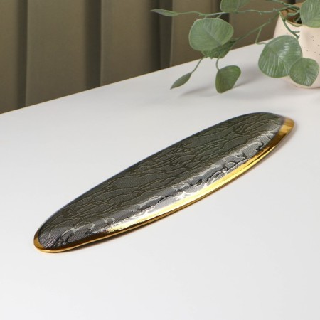 Dish, 41 × 11 cm, gold color-2