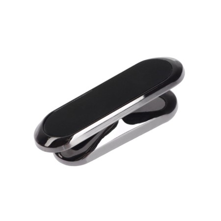 Torso phone holder on an adhesive base, magnetic, black chrome