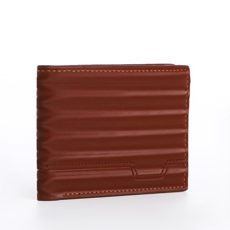 Male purse without fastening, for bills, for cards, brown color